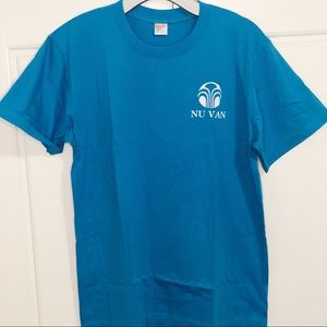 NuVan Blue Tshirt Round Neck Short Sleeve Cotton L
